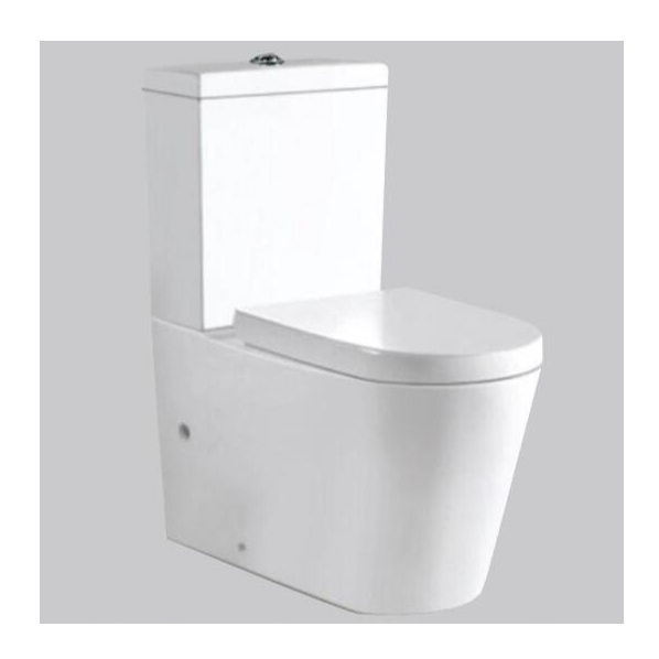 Slowly Toilet Seat Cover and Dual-Flush Water Closet for Modern White Color Bathroom