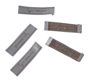  Gold Yarn Crochet Clothes Tags Labels For Skin , custom sewing labels Manufactures