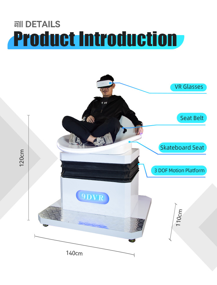 1 Seat 9D Vr Cinema Arcade Game Machine Slide Virtual Reality Simulator