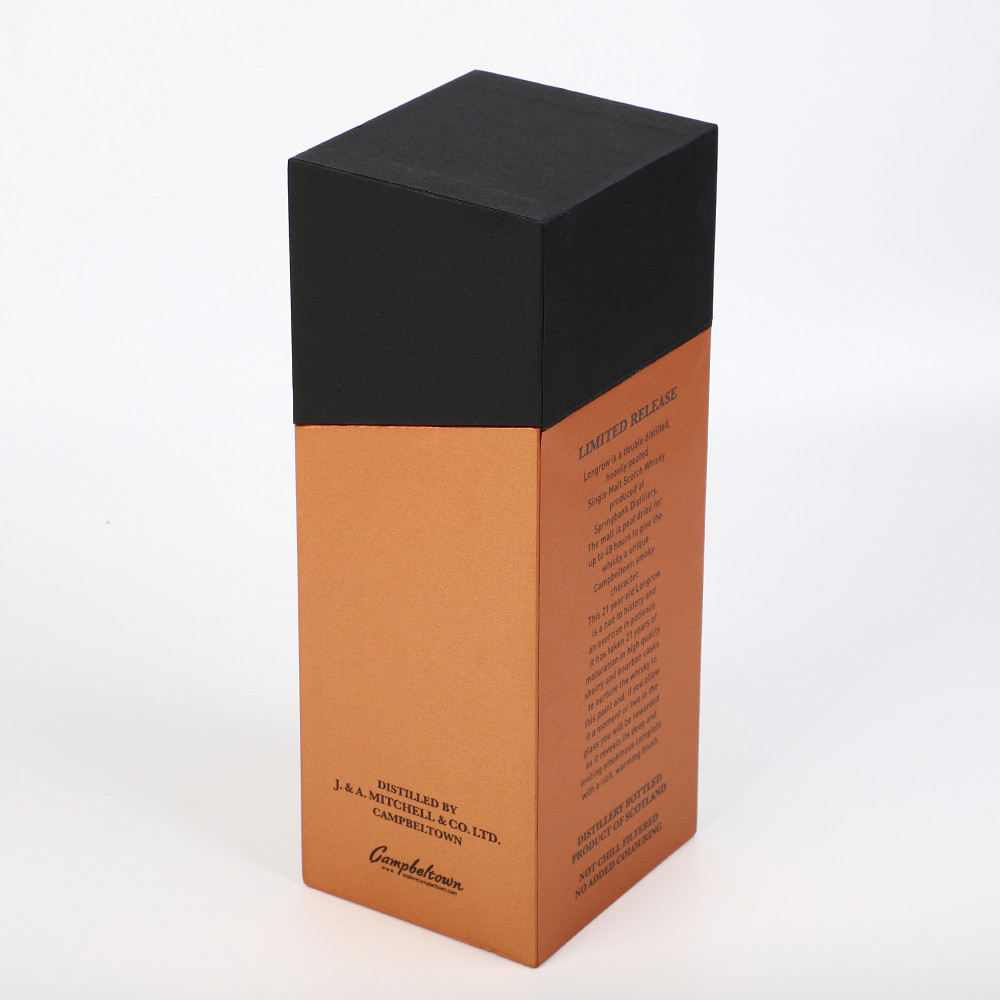 Liquor Flip Top Wine Bottle Gift Box Cardboard Magnetic Closing