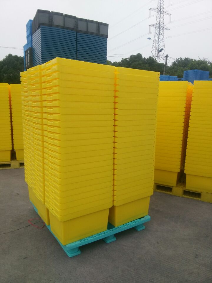 Heavy Duty Plastic Moving Boxes Attached Lid Containers Industrial Folding Tote Box For Warehouse