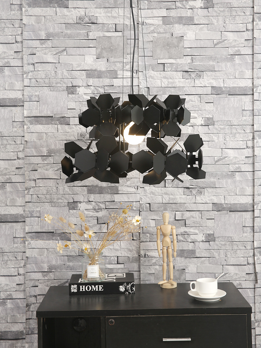 Modern White Black Simple Chandeliers Dining Room Living Room Geometric Cumulus Chandelier(WH-MI-346)