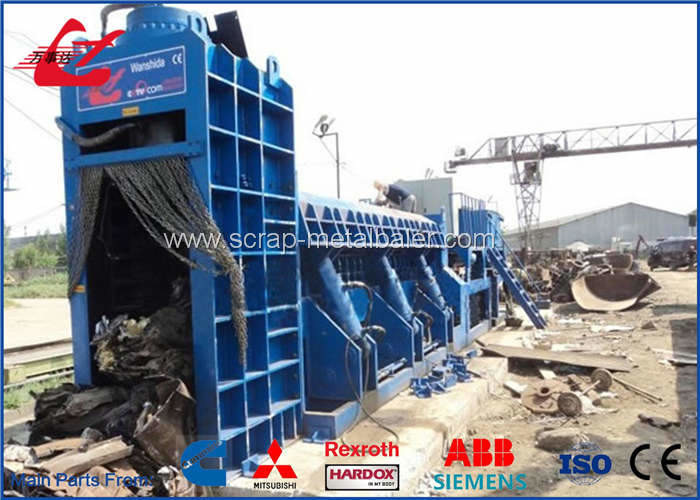 Customized Bale Size Hydraulic Metal Shear Baler Machine With Air Cooling System WANSHIDA
