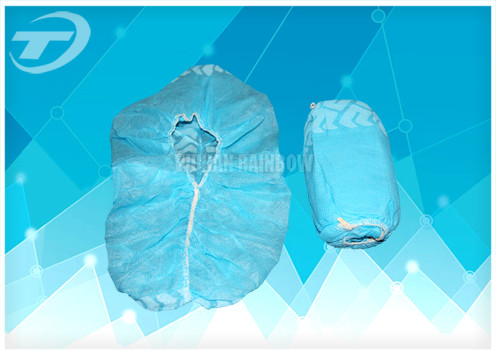 Blue Hospital Shoe Covers Disposable , Fabric Anti Skid Shoe Covers