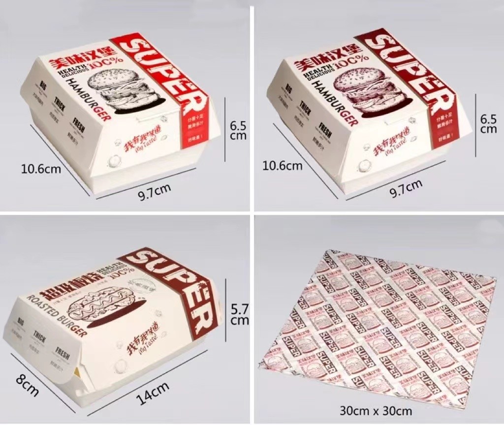Fried Chicken Food Container Paper Box 10.6*9.7*6.5cm Paper Take Away Containers