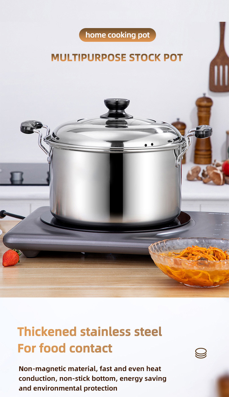 Best Sale Cooking Soup Pot Kitchen Stainless Steel Soup & Stock Pot With Visual Pot Lid