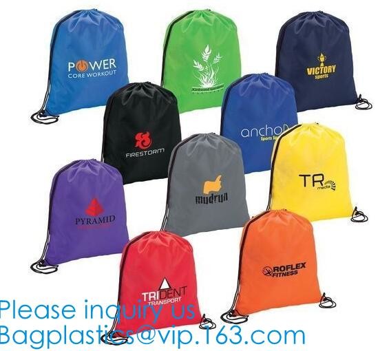 Sport Gym Drawstring Backpack Polyester Draw String Bags,Dacron Drawstring Backpack Shoulder Bags, bagease, bagplastics