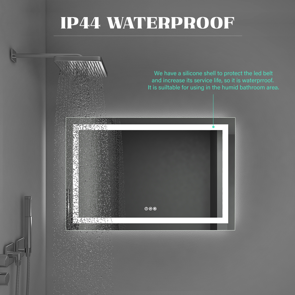 Metal Frame round led bathroom mirror Smart Touch Switch Round Illuminated Mirror
