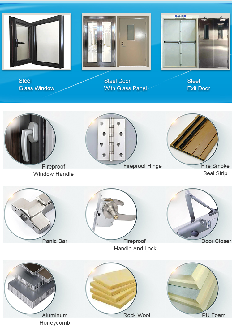 KDSBuilding custom cheap manufacturer Low Price Modern Front Exterior Steel simple Safe Home Door Industrial Security Doors