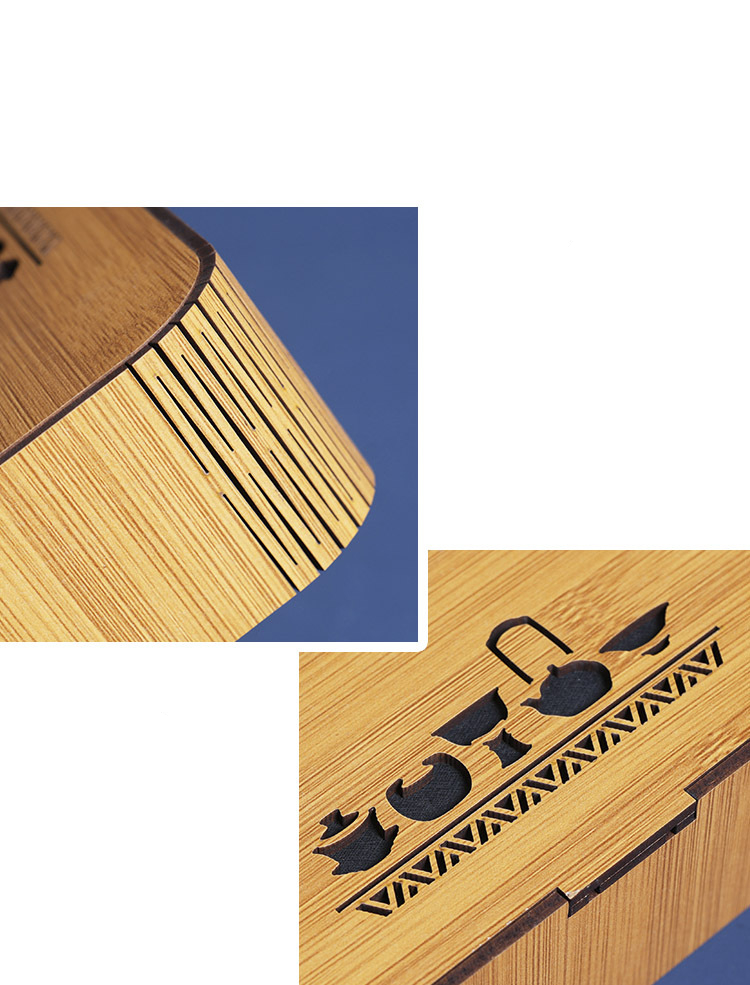 Embossing Glossy Wooden Box Packaging For Tea Bag Storage Thickened