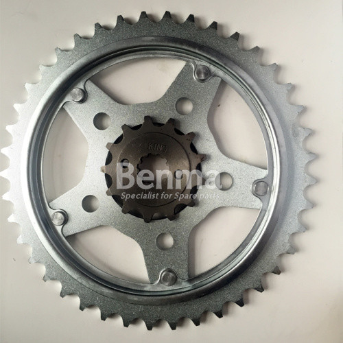 1045 Steel Heattreatment Endurance Motorcycle Sprockets kits Black and Silver Color