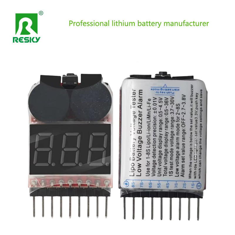 RC 2s-8s Lipo / Li-ion / LiFePO4 Battery Voltage Tester Low Voltage Buzzer