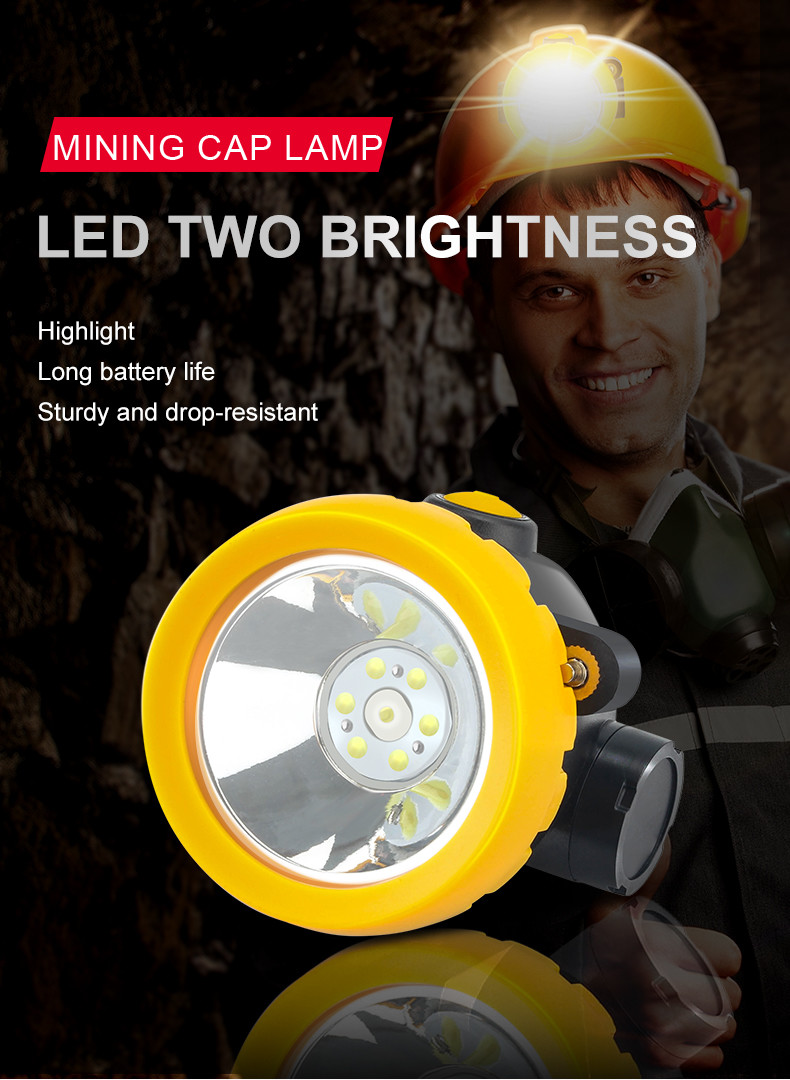 150mA LED Mining Waterproof Headlights 2000mAh With Main Auxiliary Lamp Sources