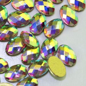  Professional Oval Shape Ab/clear Rhinestones Flatback Stone Manufactures