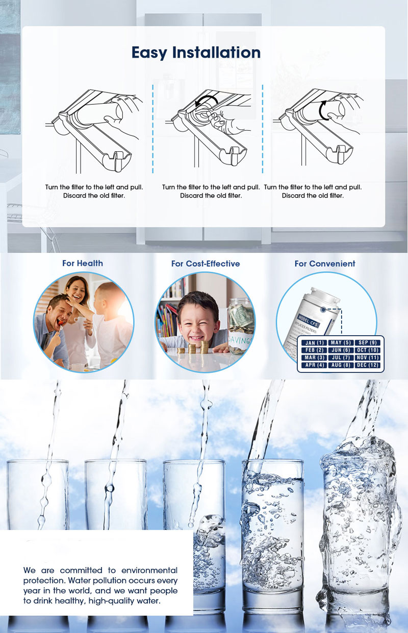 EDR4RXD1 4396395 Compatible UKF8001 Refrigerator Water Filter 4 for Faucet-Mounted Systems