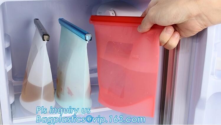 Reusable Leakproof Zipper Preservation Airtight sandwich Zip lockk Cooking Fresh Zip Large Silicone Storage Food Bags With