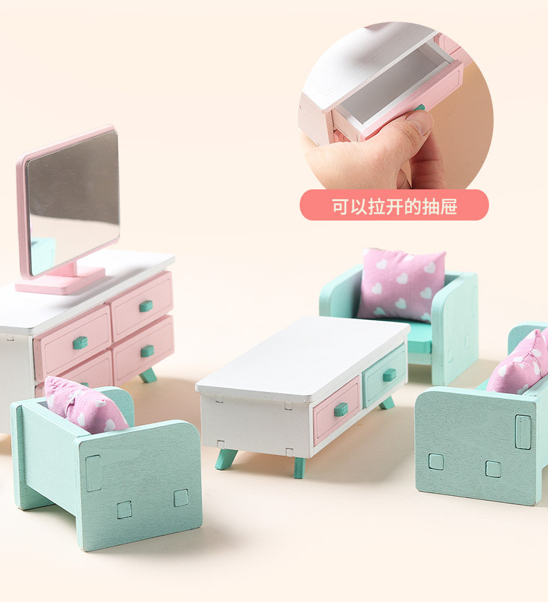 Mini Montessori Wooden Girls Bedroom Toys With No Burr