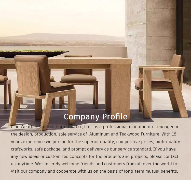 Waterproof Cushion Seat Teak Dining Chairs Furniture for Hotel Restaurant and Banquet
