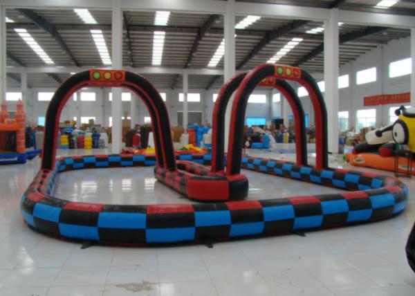 Outdoor Games Inflatable Race Track , Inflatable Air Tumble Track / Go Kart