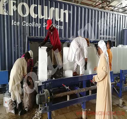 220v-440v Industrial Flake Ice Compactor for Huge Ice Bars 25 Kilos in Africa Fisheries