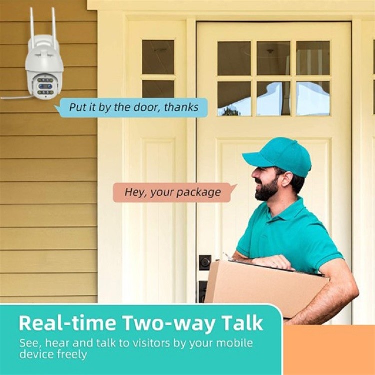 Humanoid Tracking Security PTZ Wireless Camera Dual Lens 1080P Full Color Night Vision