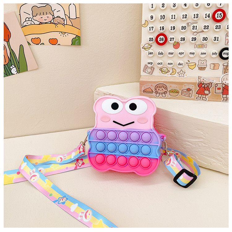 Colorful Silicone Makeup Accessories Lightweight Cute Tote Bag For Kids Pencil Bag Storage Container Bag ShoulderHandbag