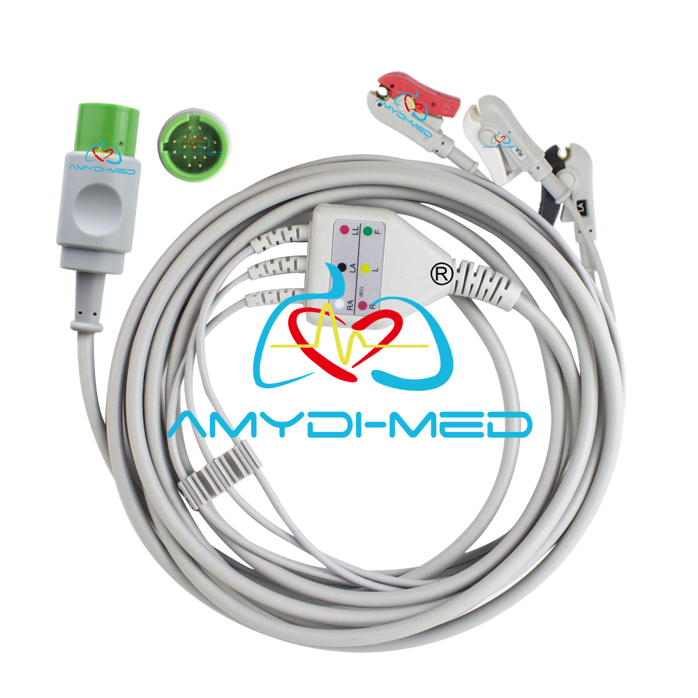 2.4m Round 17P ECG Adapter Cable Reusable Designs Medical Accessories