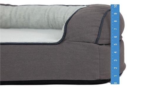 Canvas Berber Fleece Memory Foam Bolster Dog Bed Removable Washable Cover