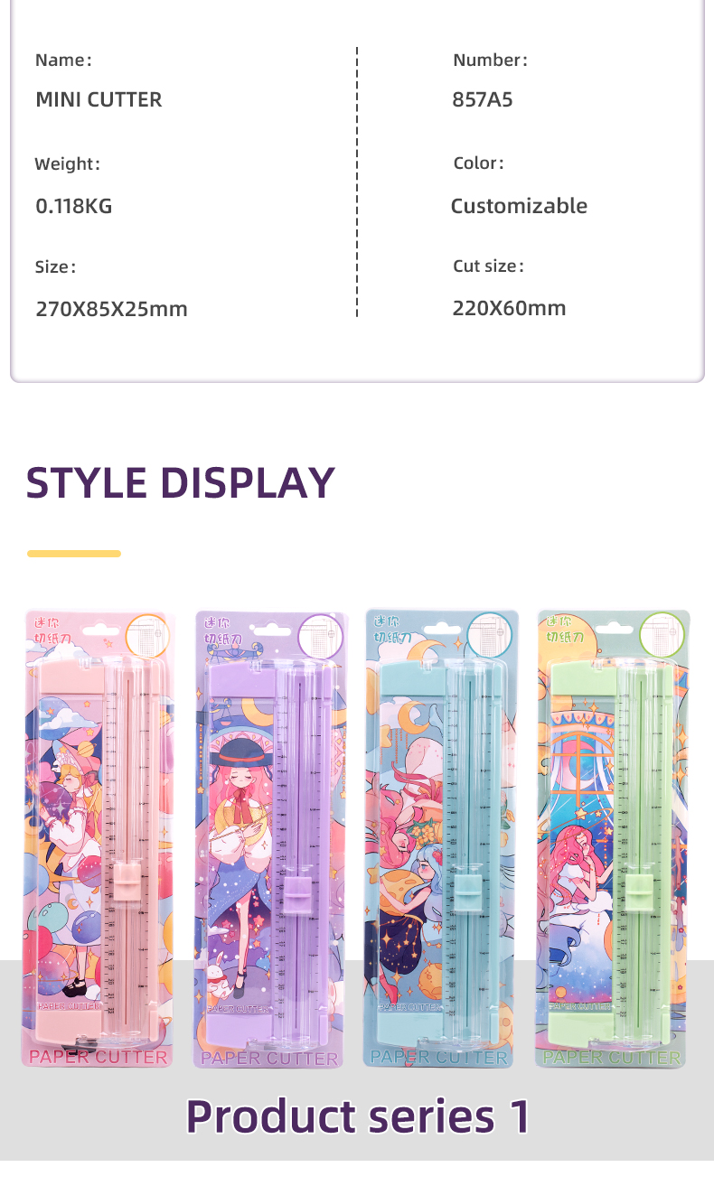 High Customization Metal Plastic A5 Paper Trimmer for 2022 Custom Cartoon Paper Cutter