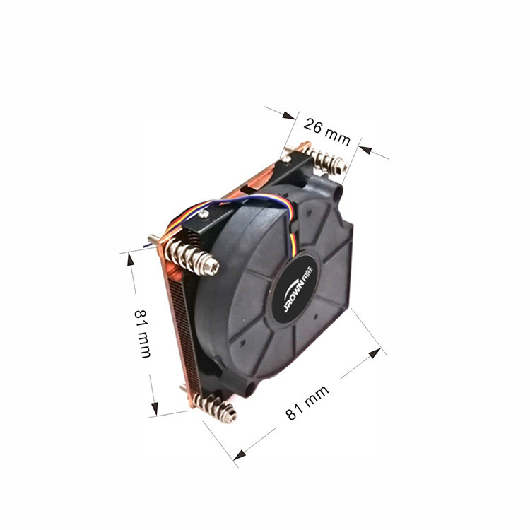 81x81x26mm Higher Power Cooper Skived Heat Sink With Cooling Fan