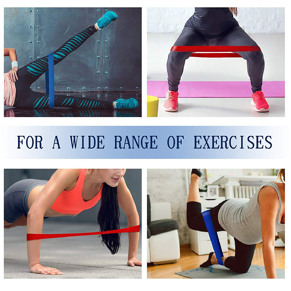 5LB SGS Natural Latex Resistance Bands Strength By Color Available 3D