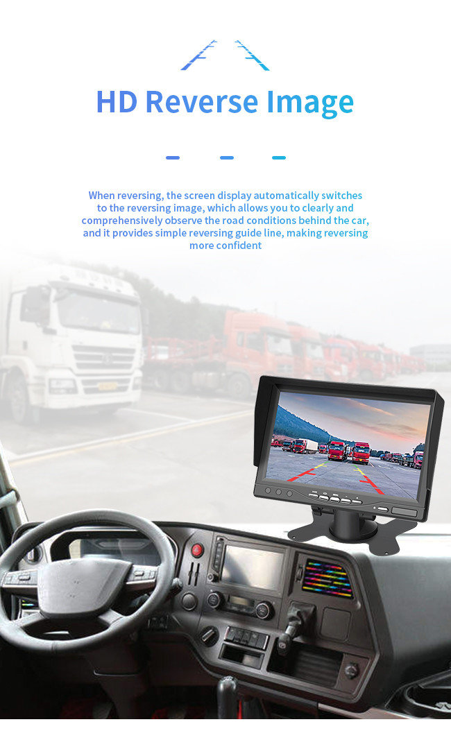 7 Inch Car DVR Camera 4 Way Truck Traffic Front And Rear Video Full HD
