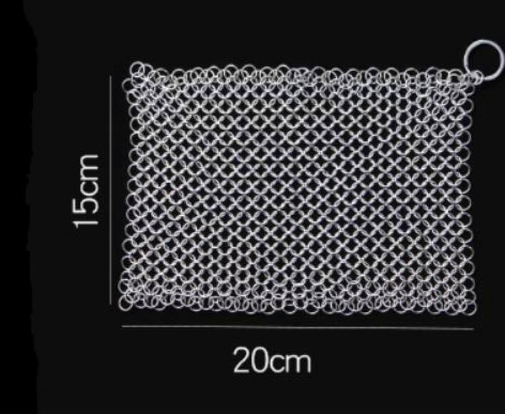 15x15cm Stainless Steel Ring Mesh Scrubber Square Shape For Kitchen Cleaning