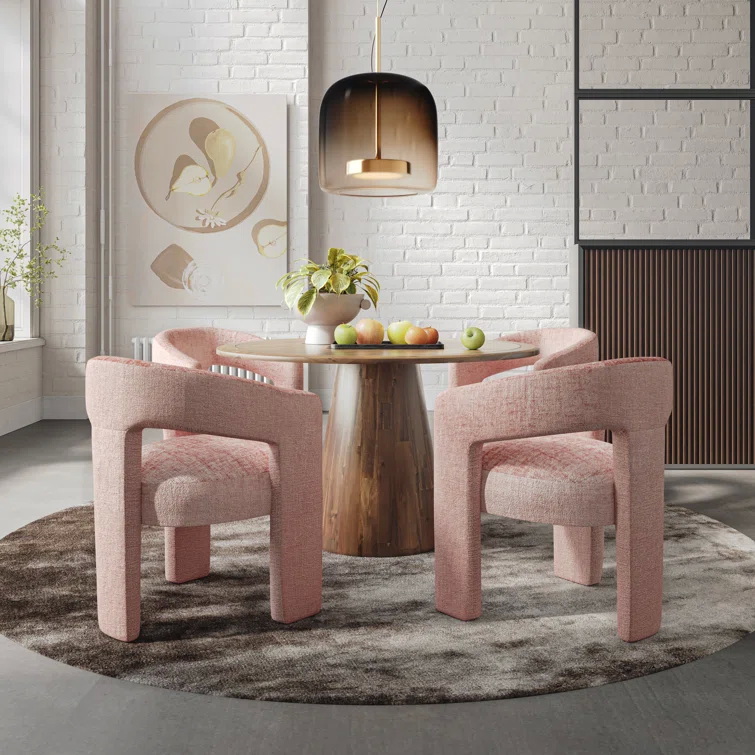 Eco friendly Wooden White Sherpa Accent Chair For Dining Room