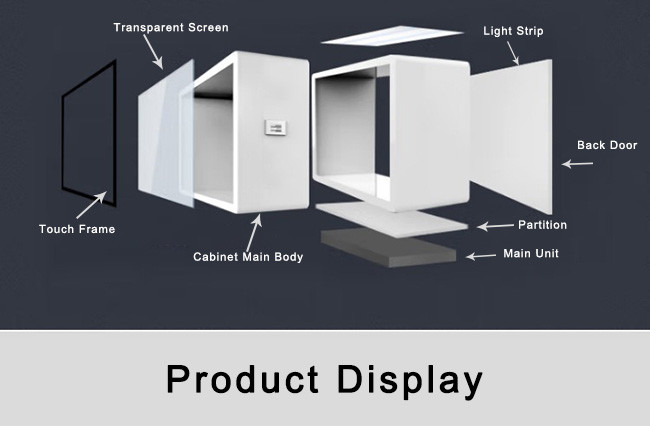 Ultra HD Transparent LCD Advertising 1920*1080 LCD Display Cabinet