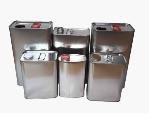 Square Empty Engine Oil Tin Can 4L Petrol With Metal Cap