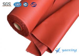 China Red Welding Curtain Silicone Coated Glass Cloth Fireproof And Waterproof on sale