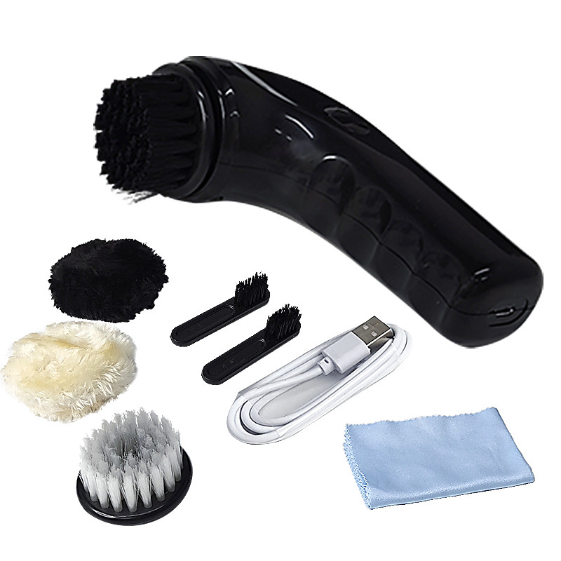 Efficient Customized Travel Leather Shoe Shine Kit With Electric Buffer portable tool