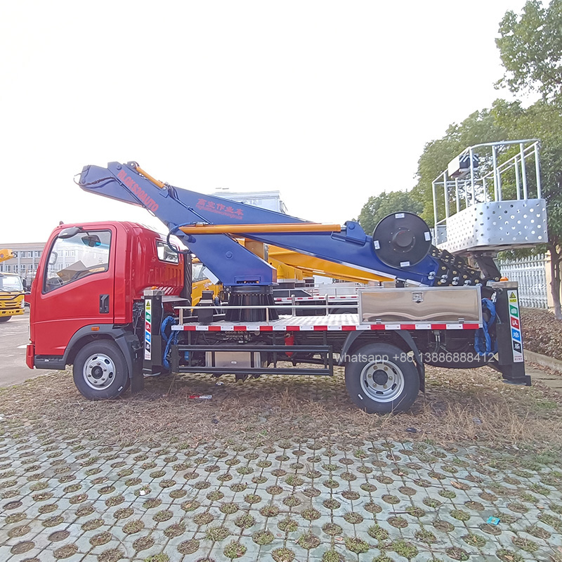 China HOWO 4*2 New Diesel High-Temperature Resistant AWP | Hydraulic Boom Lift for Oilfield & Pipeline Maintenance