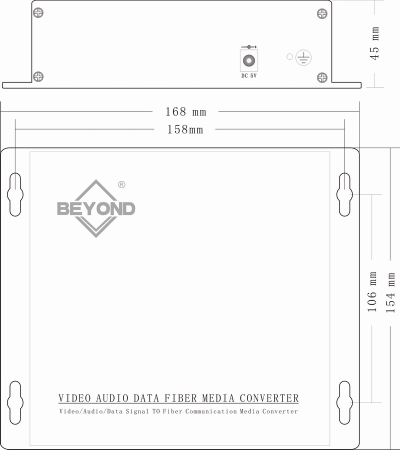 Balance Audio(XLR)To Fiber Optic Dimensions