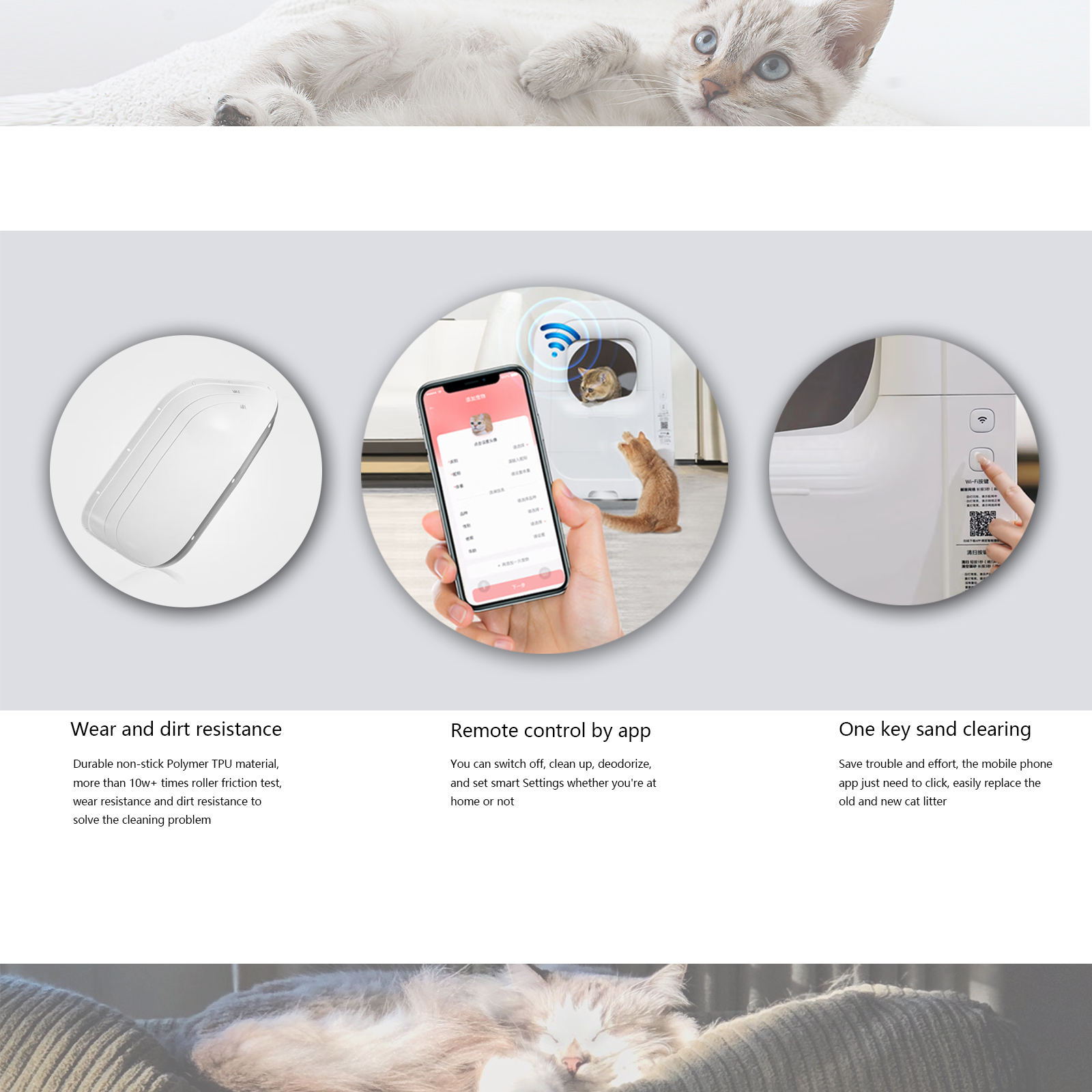 Self Cleaning Cat Litter Box With Hidden Drawer And Wifi Connectivity