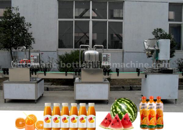 Orange Small Scale Juice Bottling Equipment , Rotary Sealing Automatic Bottle