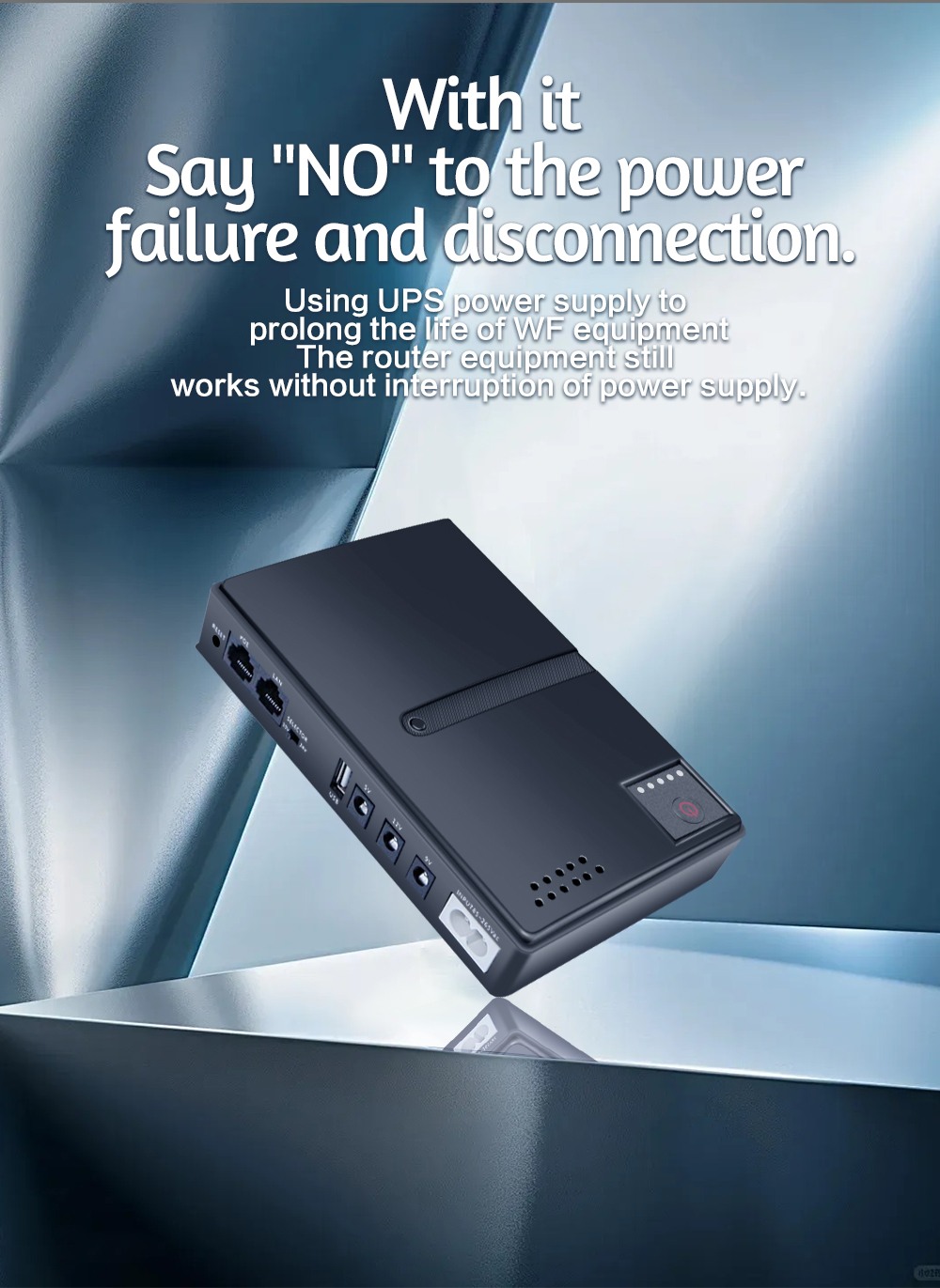 Mini 10400mAh 36W Uninterruptible Power Supply (UPS) for Router Modem CCTV Security Camera AC DC Configurable Power Source