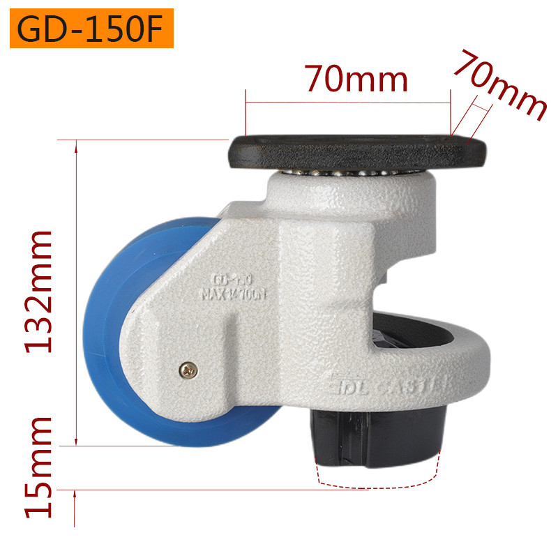 50kg-1500kg Plate Leveling Casters Heavy Duty EDL Casters GD Series GDF