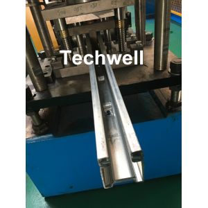China Custom Made Guide Rail Roll Forming Machine For Making Sliding System Devices With Hydraulic Punching on sale China Custom Made Guide Rail Roll Forming Machine For Making Sliding System Devices With Hydraulic Punching on sale
