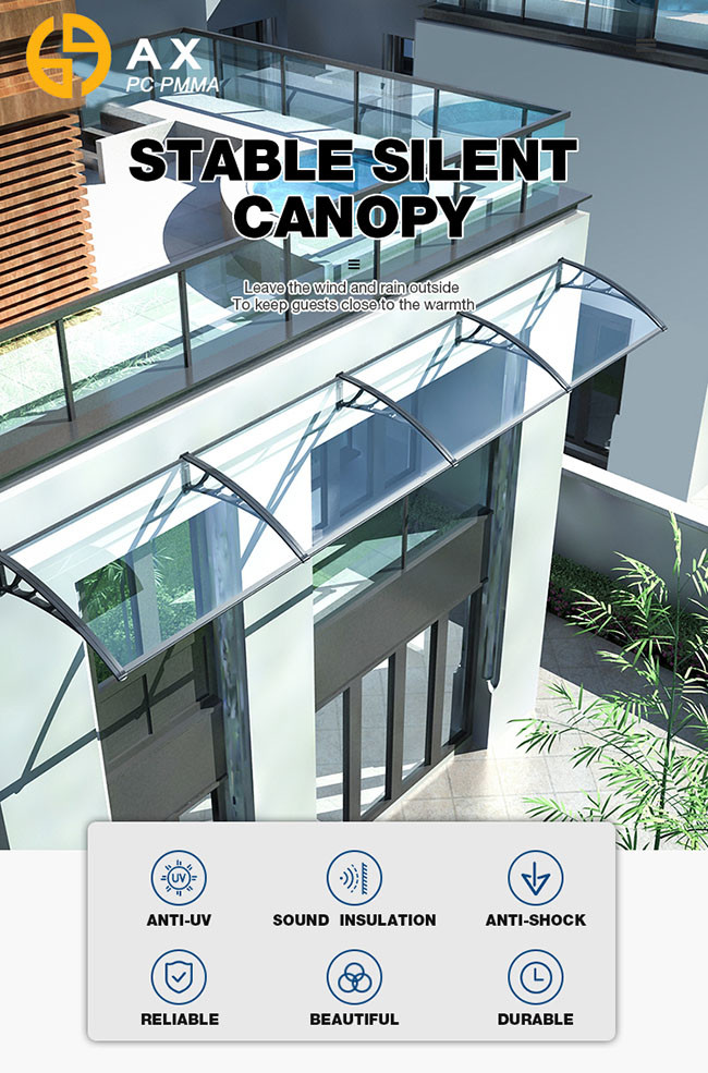 CE Transparent Polycarbonate Patio Awning