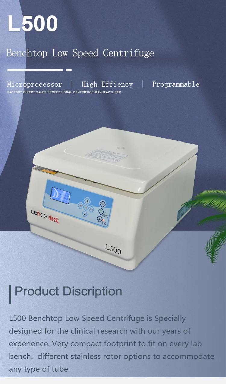 Cence Tabletop Low Speed Centrifuge Machine L500 Centrifuge
