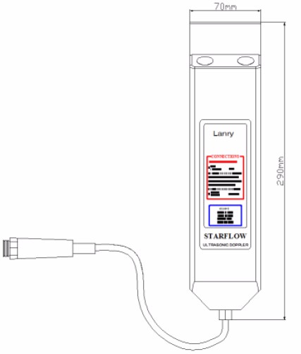 200-6000mm Channel Area Velocity Flow Meter , Doppler Type Ultrasonic Flow Meter