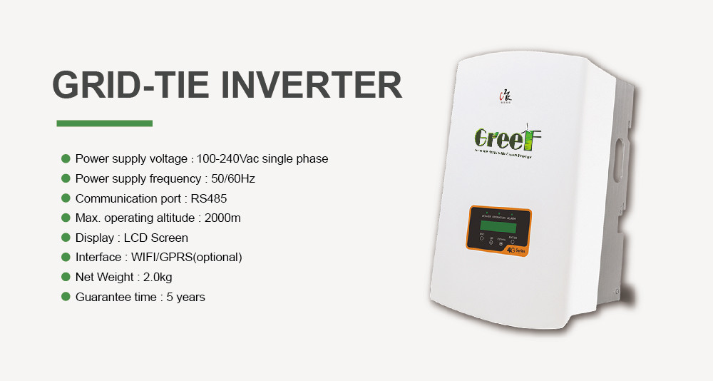 Single Phase On Grid Solar System Customized With PCTC 1.0 Inverter