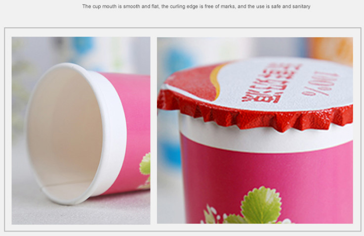 180ml Cold Drink PE Coating Paper Yogurt Cup Food Grade With Foil Lid